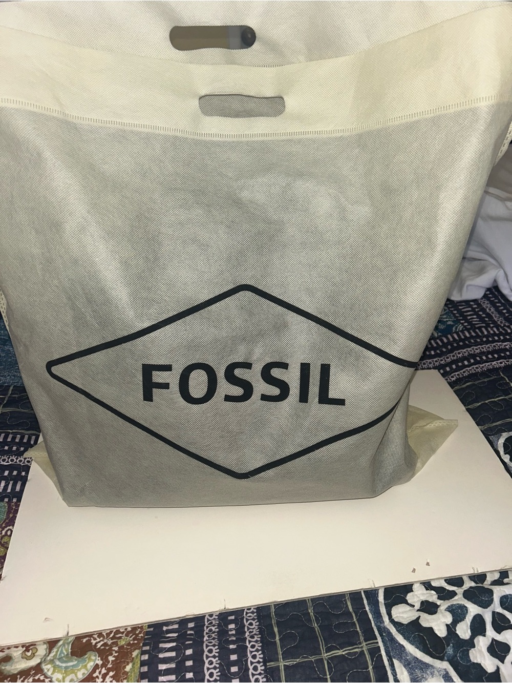 Fossil LRG Carmen Black Leather/Suede Tote with Adj Strap & Zip Rnd Wristlet - Picture 5 of 6